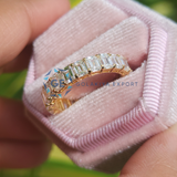 Full Eternity Emerald Cut Lab Grown Diamond Wedding  Band