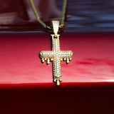 Hip Hop Drippy Cross Moissanite Diamond Pendants