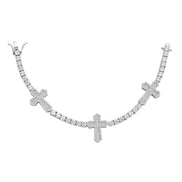 Moissanite Cross Iced Out Tennis Bracelet