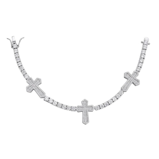 Moissanite Cross Iced Out Tennis Bracelet