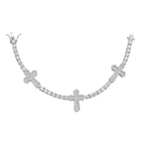 Moissanite Cross Iced Out Tennis Bracelet