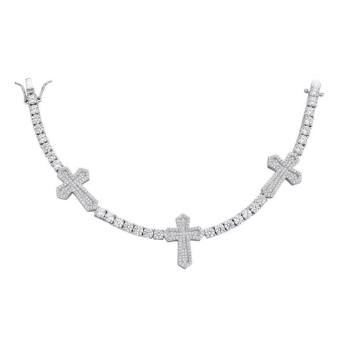 Moissanite Cross Iced Out Tennis Bracelet