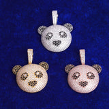 Colorless Moissanite Iced Out Panda Pendant