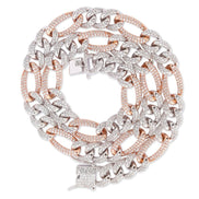 925 Sterling Silver Figaro Link Moissanite Chain