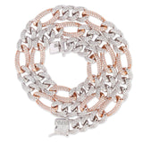 925 Sterling Silver Figaro Link Moissanite Chain