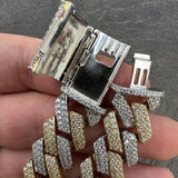 Dual Tone Cuban Link Moissanite Diamond Bracelet