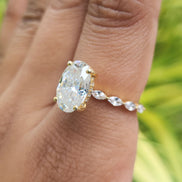 Lab Grown Oval Cut Yellow Gold Engagement Ring