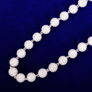 Moissanite Diamond Ball Link Chain For Men's