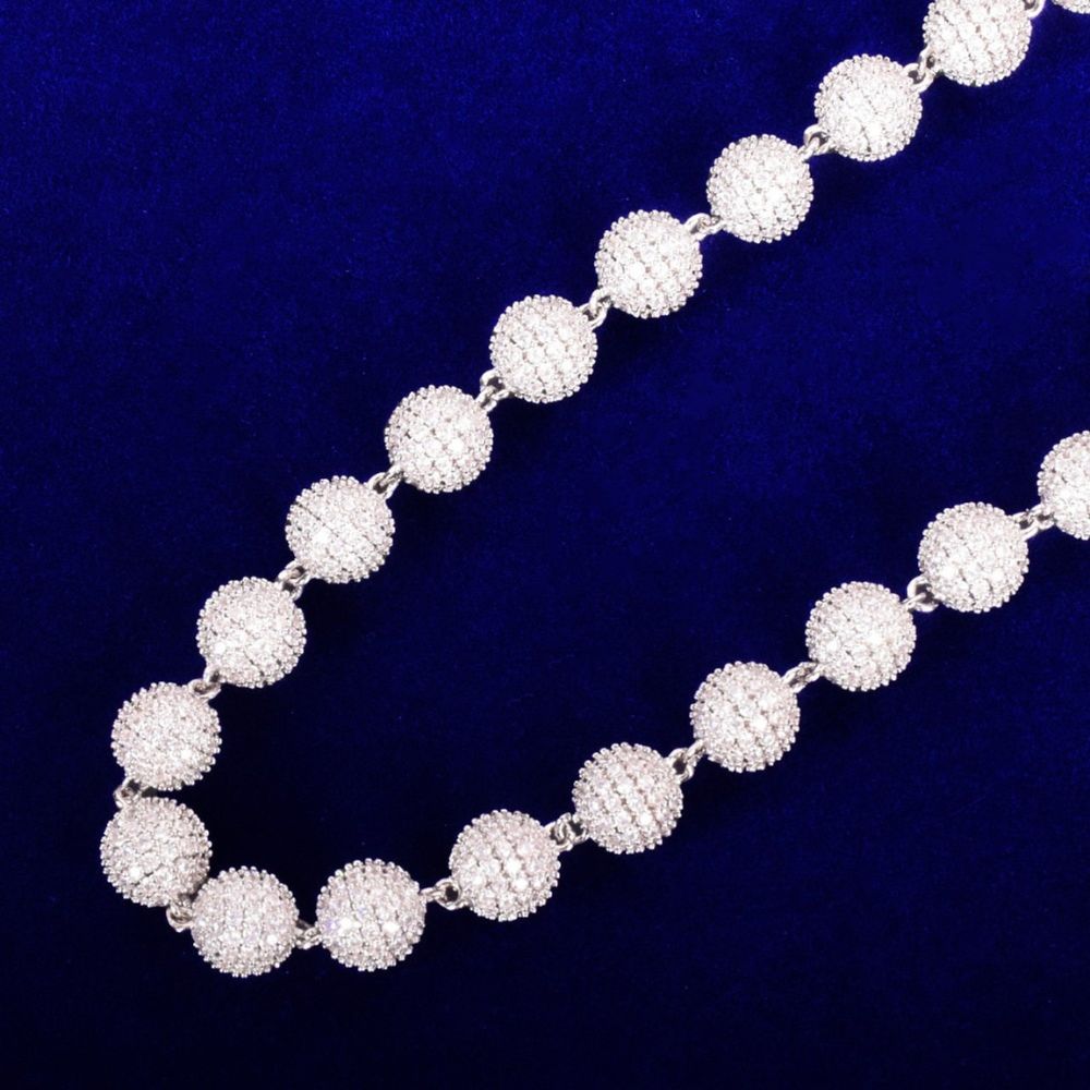 Moissanite Diamond Ball Link Chain For Men's
