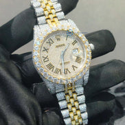 Moissanite Diamond Dual Tone Iced Out Hip Hop Men's Watch