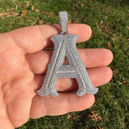 Excellent Cut Moissanite 925 Silver Name Latter Pendant