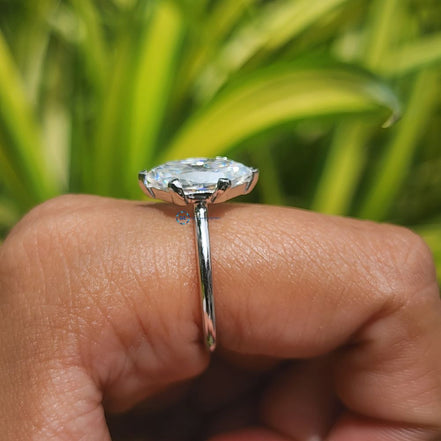 3 Carat Lab Grown Hexagon Cut Solitaire Ring