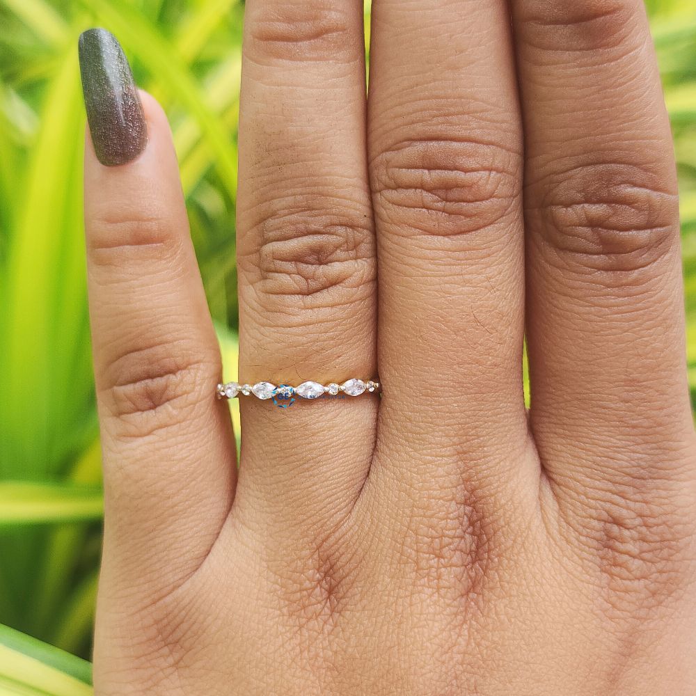 Marquise & Round Cut Lab Grown Diamond Full Eternity Band