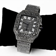 Black Moissanite Diamond Luxury Hip Hop Watch
