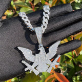 Men's Iced Out Eagle Gang Pendant Moissanite Pendant
