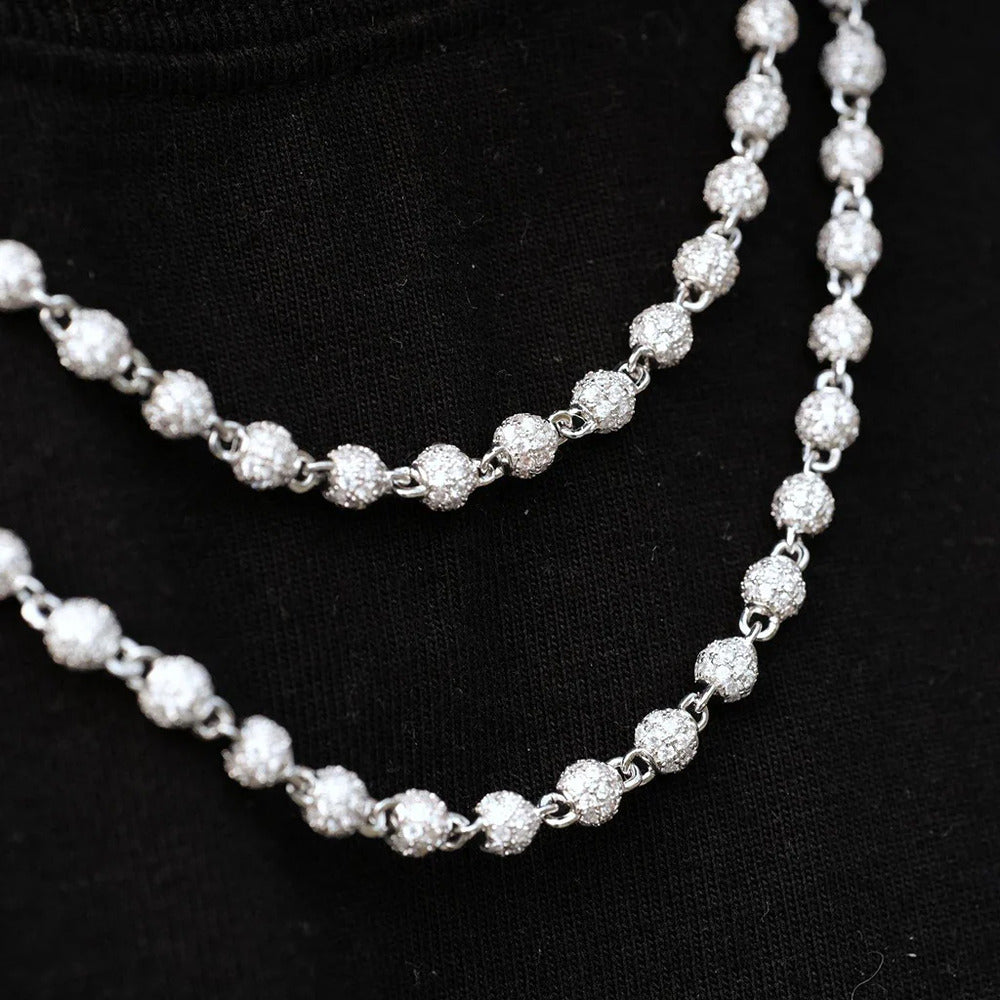 Iced Out Moissanite Ball Hip Hop Chain For Men's