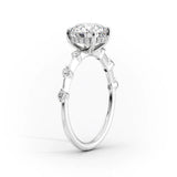 Hidden Halo Moissanite Pear Cut Engagement Ring For Her