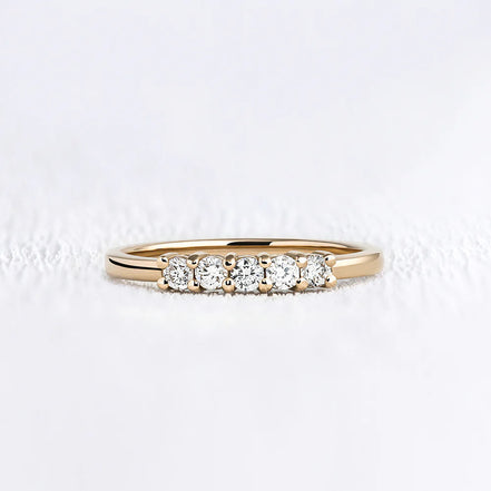 Five Stone D Color Moissanite Diamond Round Cut Band