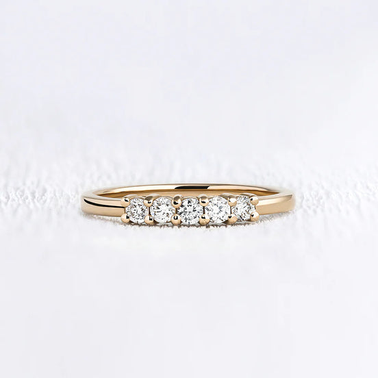 Five Stone D Color Moissanite Diamond Round Cut Band