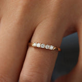 Five Stone D Color Moissanite Diamond Round Cut Band