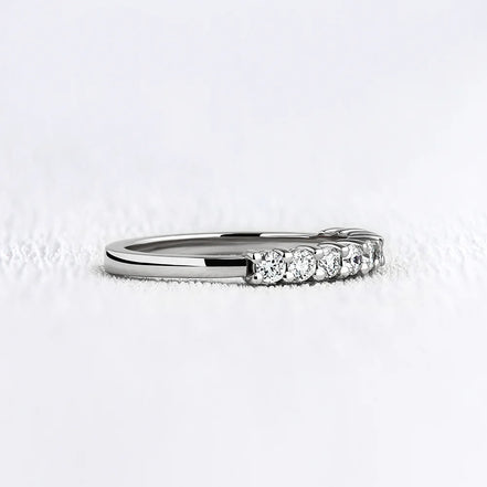 Round Cut Half Eternity Wedding Band