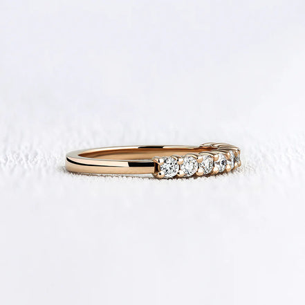 Round Cut Half Eternity Wedding Band