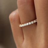 Round Cut Half Eternity Wedding Band