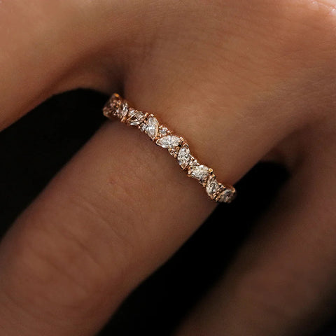 Marquise & Round Cut Moissanite Band For Women
