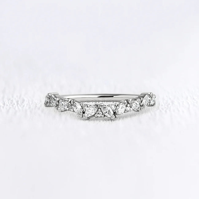 Marquise & Round Cut Moissanite Band For Women
