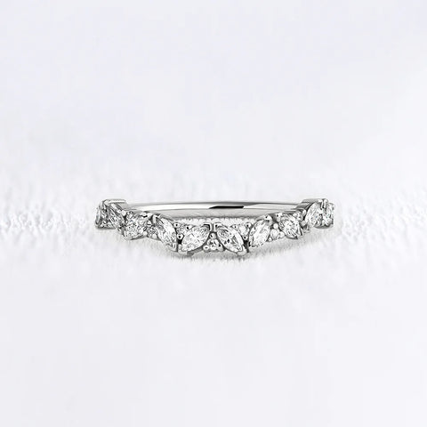 Marquise & Round Cut Moissanite Band For Women