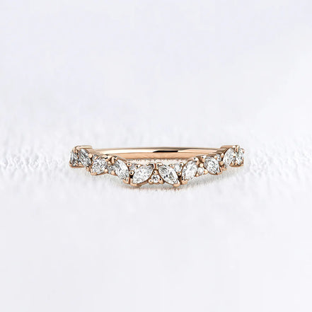 Marquise & Round Cut Moissanite Band For Women