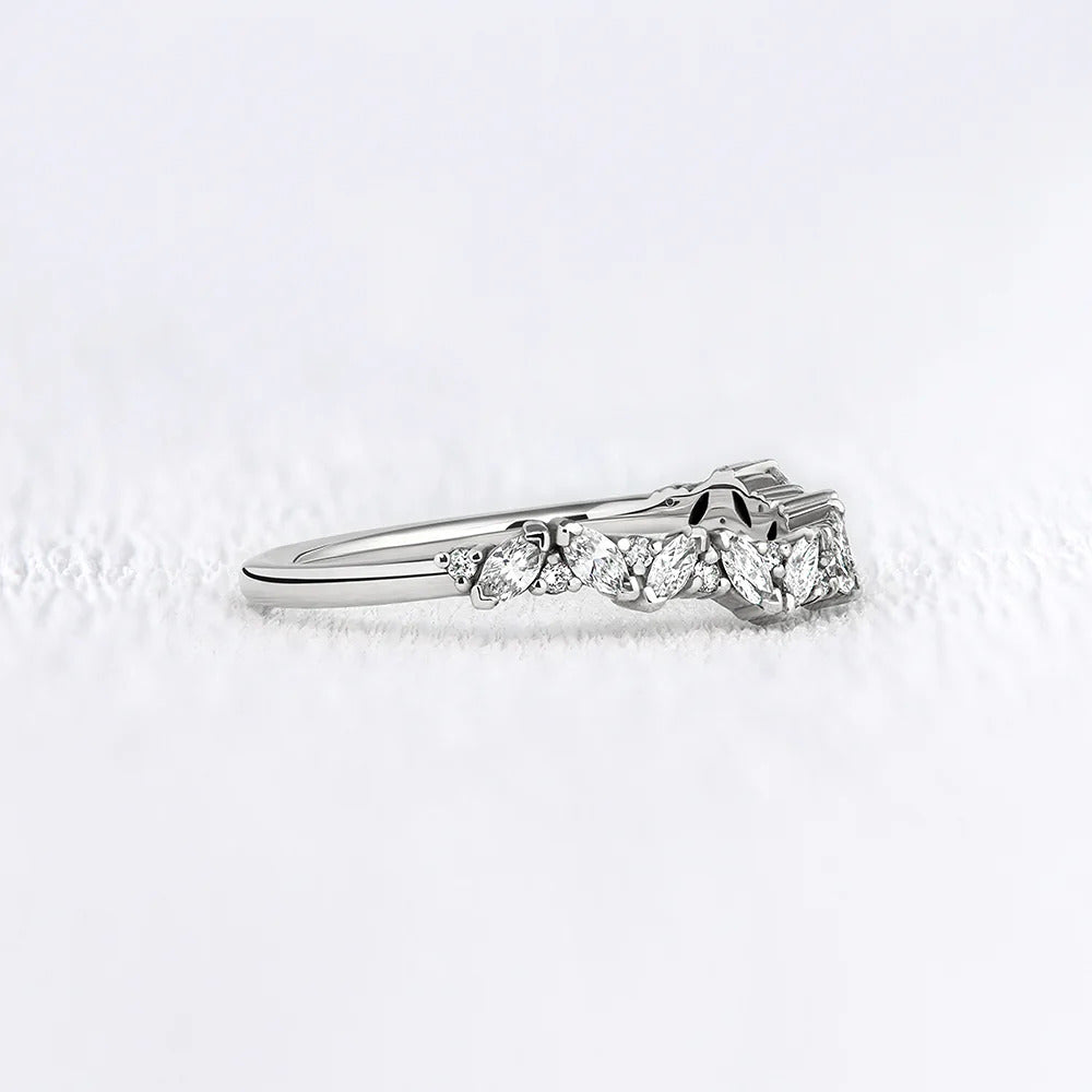 Marquise & Round Cut Moissanite Band For Women