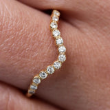 D Color Moisanite Round Cut Curved Style Band