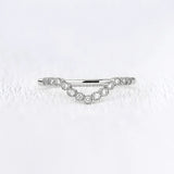 D Color Moisanite Round Cut Curved Style Band
