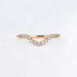 D Color Moisanite Round Cut Curved Style Band