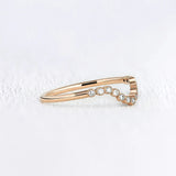 D Color Moisanite Round Cut Curved Style Band