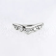 Unique Style Round Cut Moissanite Wedding Band
