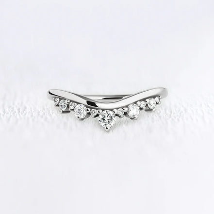 Unique Style Round Cut Moissanite Wedding Band