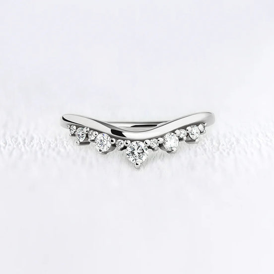 Unique Style Round Cut Moissanite Wedding Band
