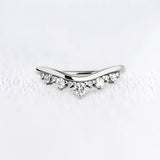 Unique Style Round Cut Moissanite Wedding Band