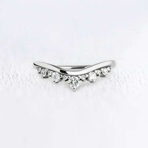 Unique Style Round Cut Moissanite Wedding Band