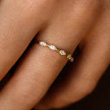 VVS1 Moissnite Marquise Cut Half Eternity Ring