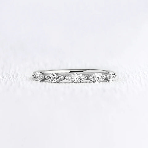 VVS1 Moissnite Marquise Cut Half Eternity Ring