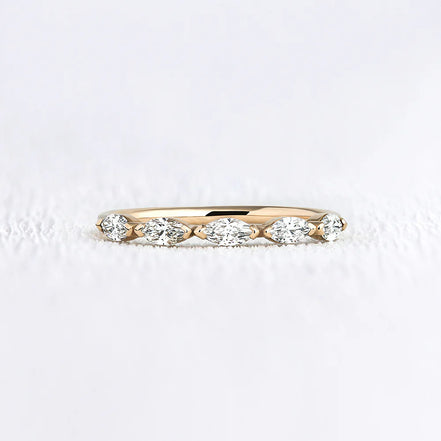 VVS1 Moissnite Marquise Cut Half Eternity Ring