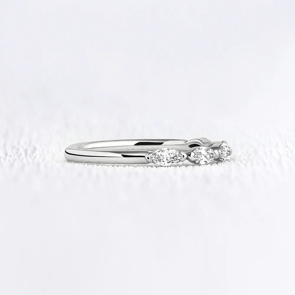 VVS1 Moissnite Marquise Cut Half Eternity Ring