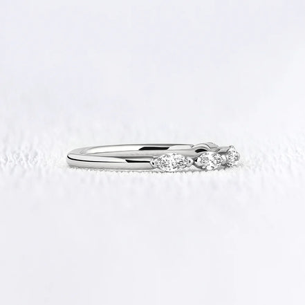 VVS1 Moissnite Marquise Cut Half Eternity Ring