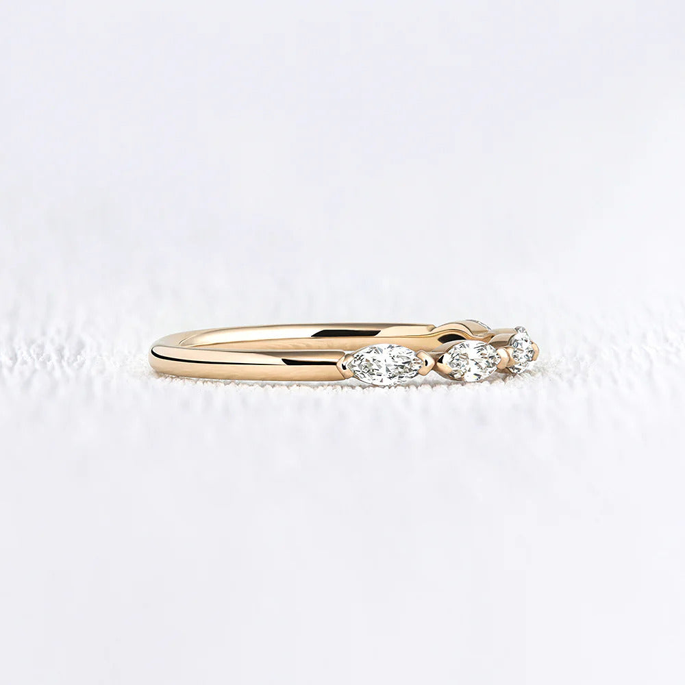 VVS1 Moissnite Marquise Cut Half Eternity Ring