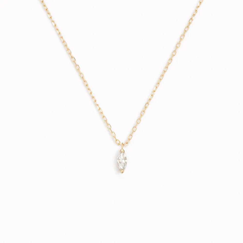 Marquise Cut Solitaire Moissanite Diamond Pendant For Her