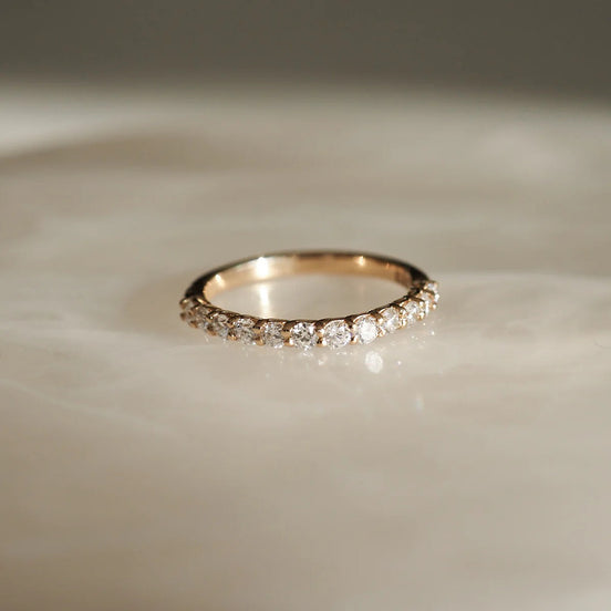 Half Eternity Moissnaite Round Cut Wedding Proposal Band