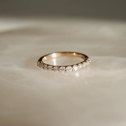 Half Eternity Moissnaite Round Cut Wedding Proposal Band